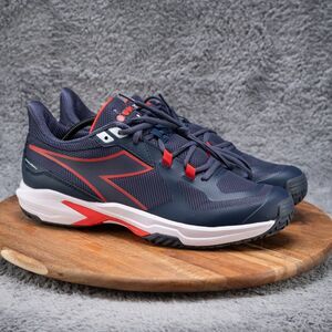 Diadora Men's Trofeo 2 AG Pickleball Shoes, Blue Corsair/White, 12 D Medium US